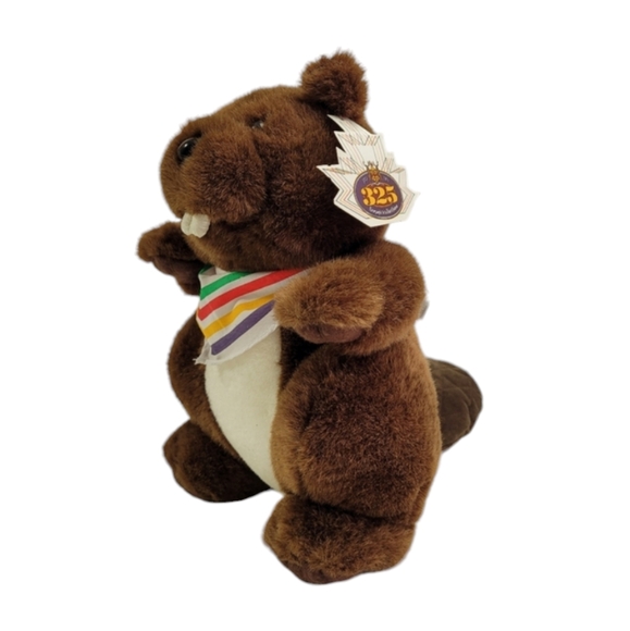 Rare Vintage Hudsons Bay Company Plush Brown Beaver with HBC Bandana - Picture 5 of 11